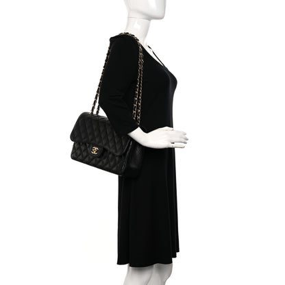 Chanel Caviar Quilted Jumbo Double Flap Black 2 of 12