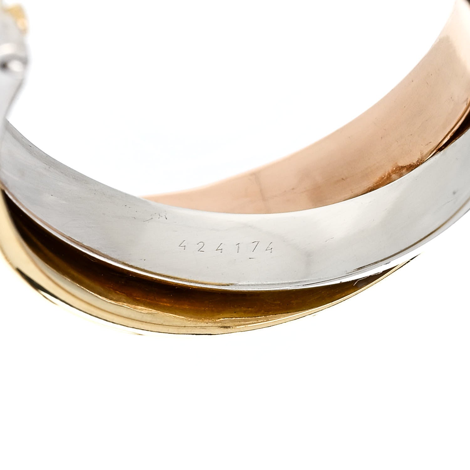 Cartier 18K Pink Yellow White Gold Classic Trinity Hoop Earrings 5 of 6