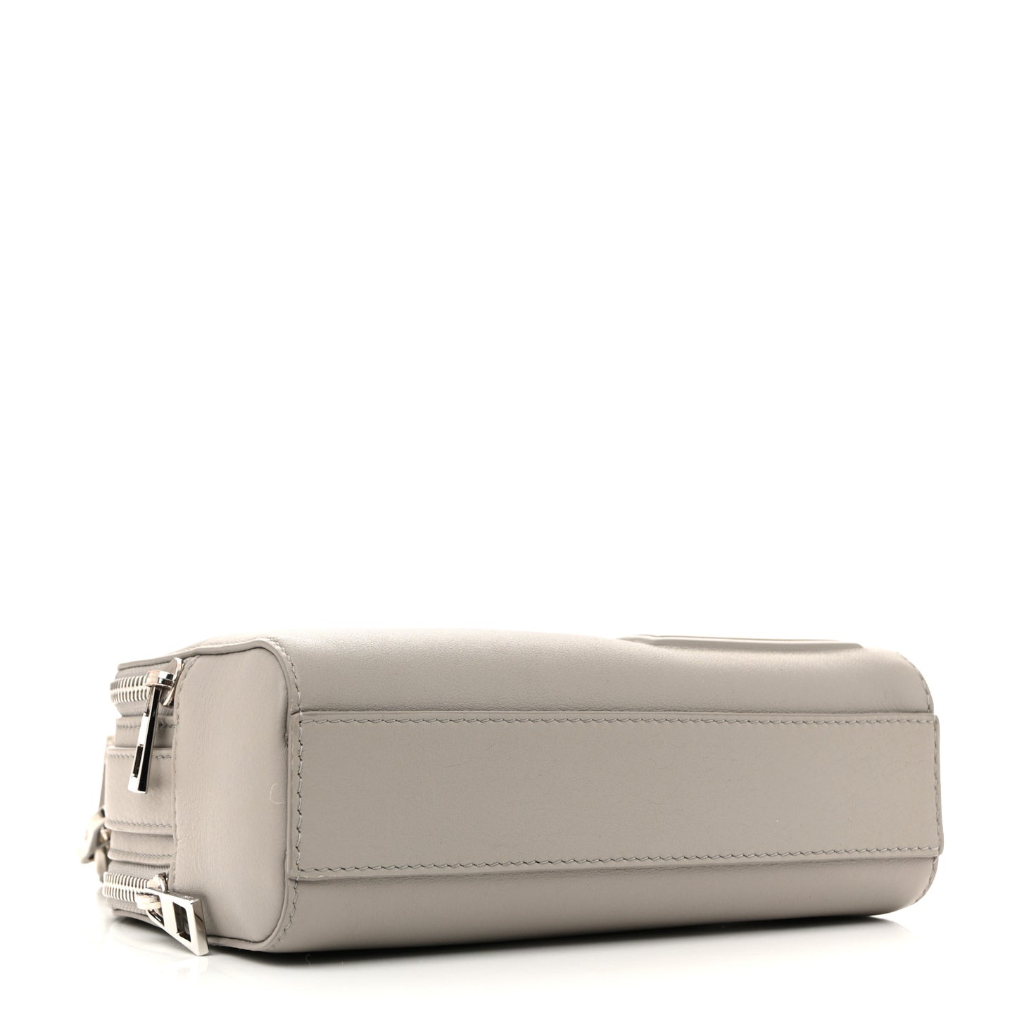 Satin Calfskin Mini Camera Bag Shell Grey