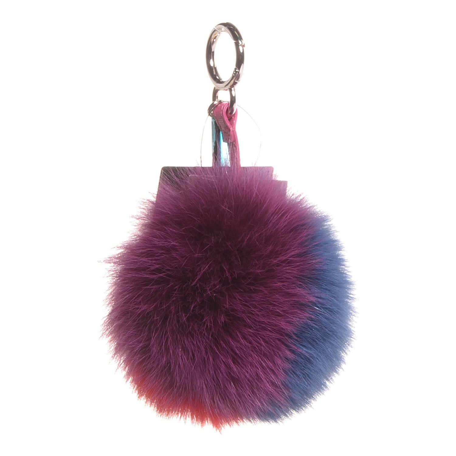 Fendi Fox Fur Pom Pom Bag Charm Shadow Violet 1 of 6