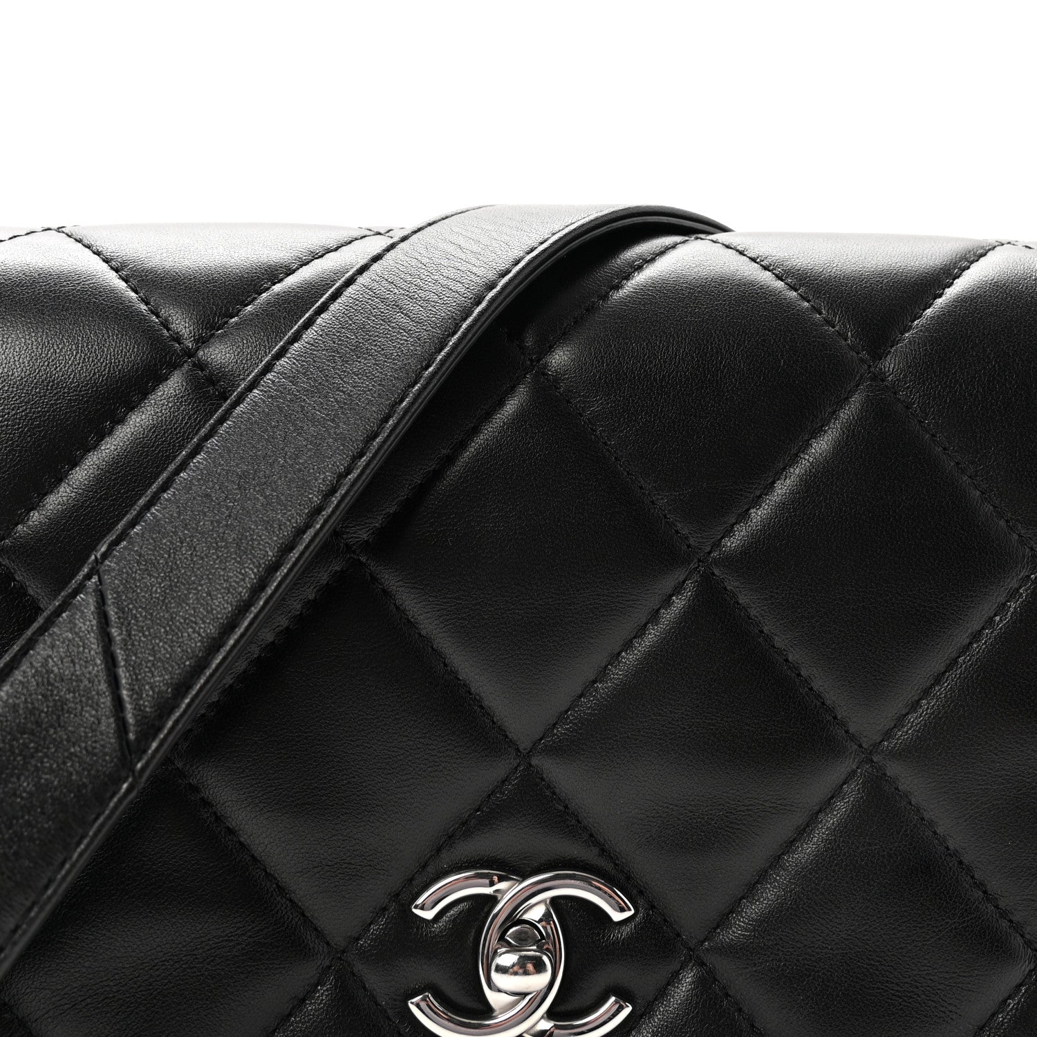 Chanel Lambskin Quilted Small Chain Rows Flap Black 8 of 10