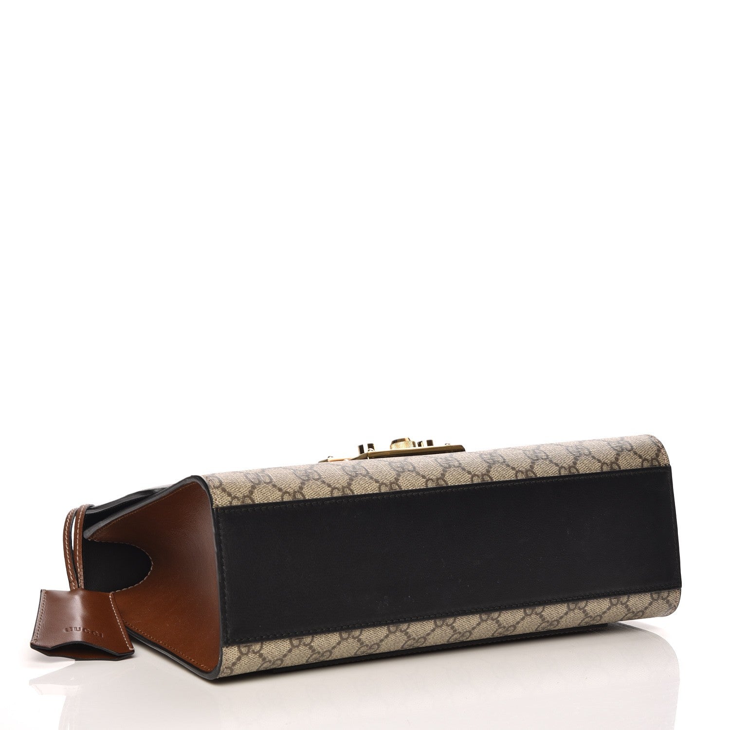 Gucci GG Supreme Monogram Calfskin Medium Padlock Shoulder Bag Beige Black Cuir 4 of 8