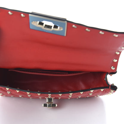Valentino Garavani Lambskin Small Rockstud Spike Shoulder Bag Red 5 of 9