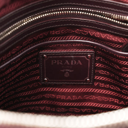 Prada Nylon Tessuto Soft Calf Small Tote Granato 6 of 11