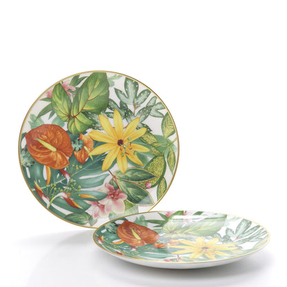 Hermes Porcelain Passifolia Dessert Plate N°2 Set of 2 3 of 6