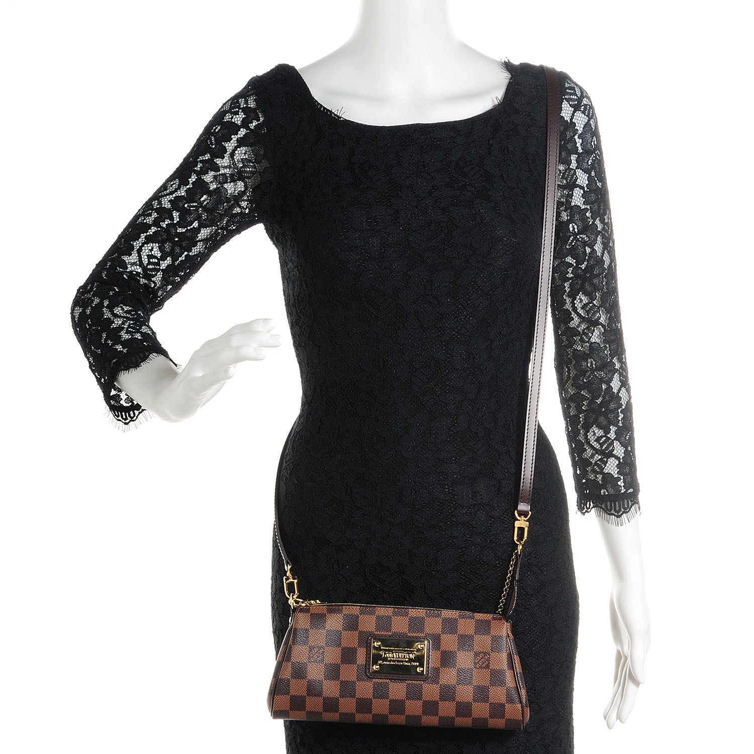 Louis Vuitton Damier Ebene Eva Clutch 2 of 8