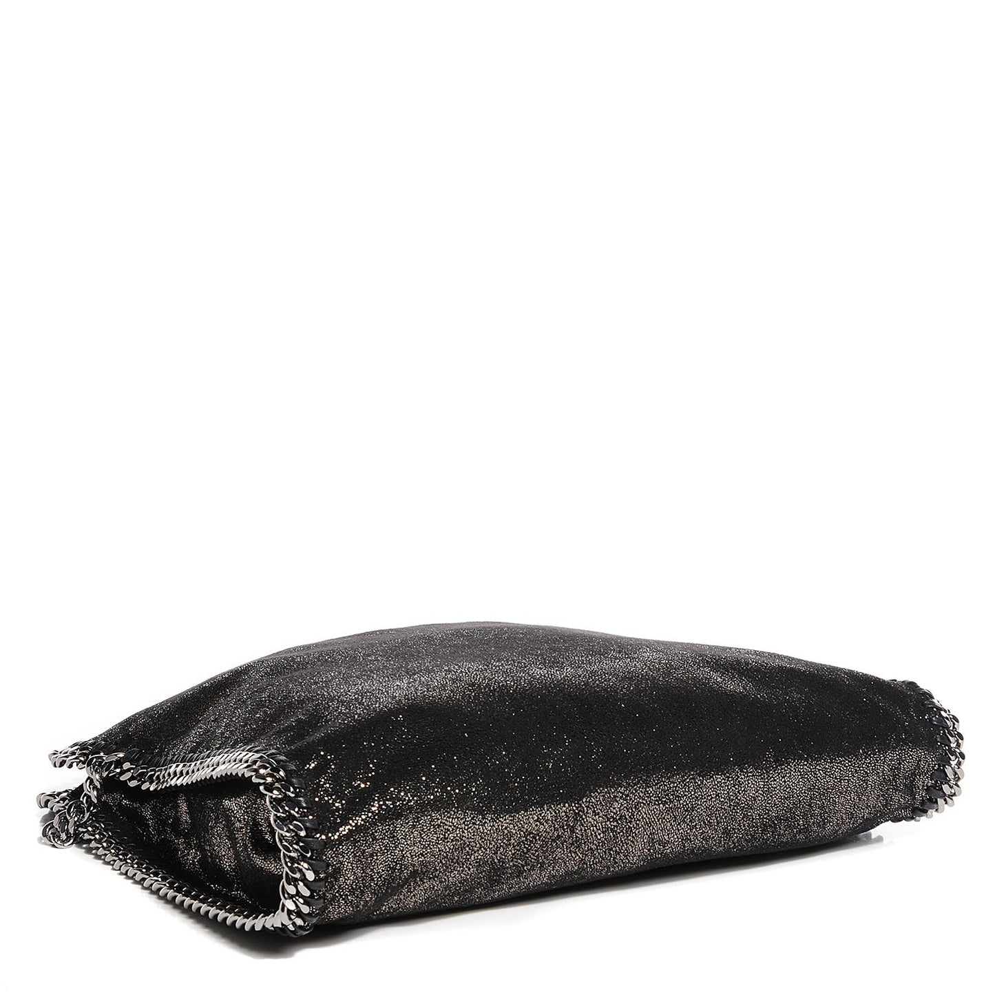 Faux Leather Falabella Chamois Foldover Tote Ruthenium