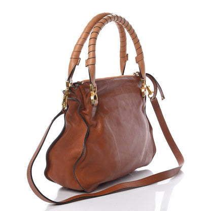 Chloe Calfskin Perforated Marcie Animation Satchel Brown 4 of 12