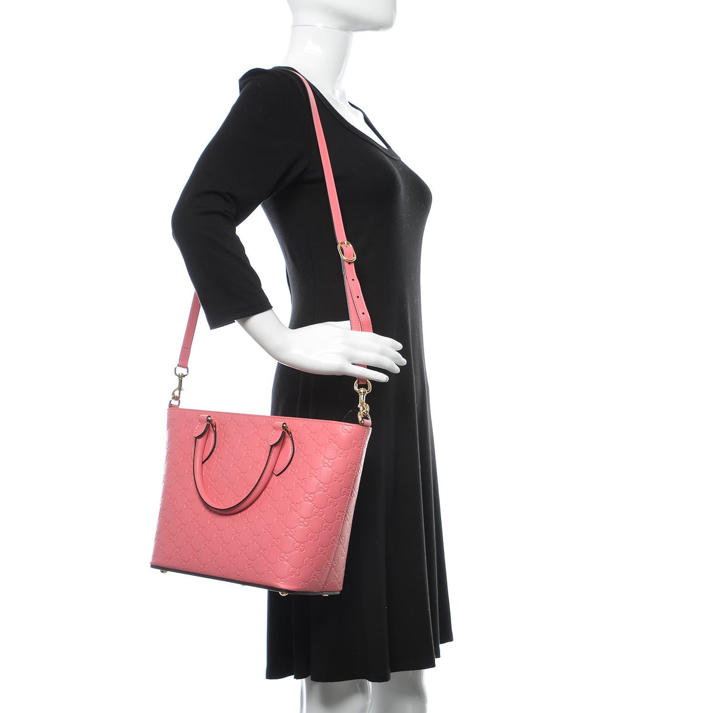 Guccissima Small Zippered Bucket Tote Flush