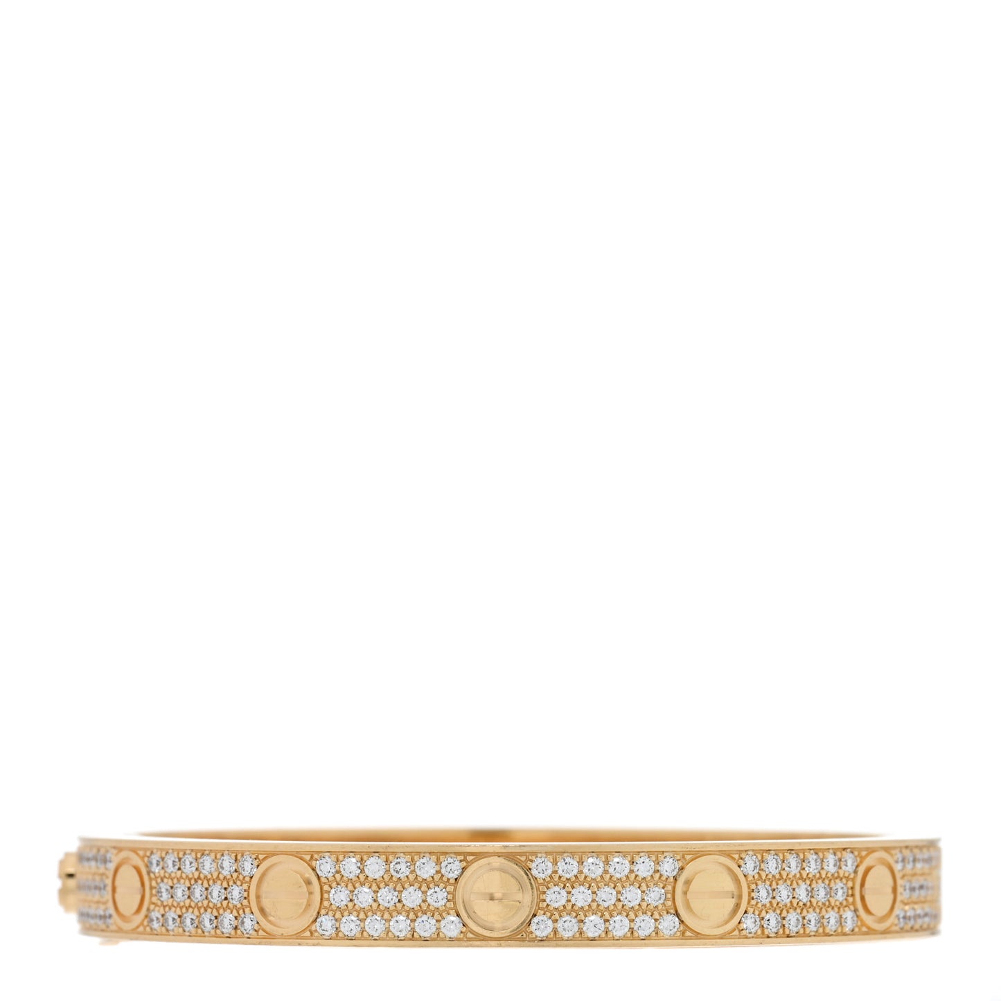 18K Yellow Gold Diamond LOVE Paved Bracelet 16