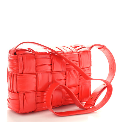 Bottega Veneta Calfskin Intreccio Plisse Cassette Crossbody Bag Sunburst 3 of 9