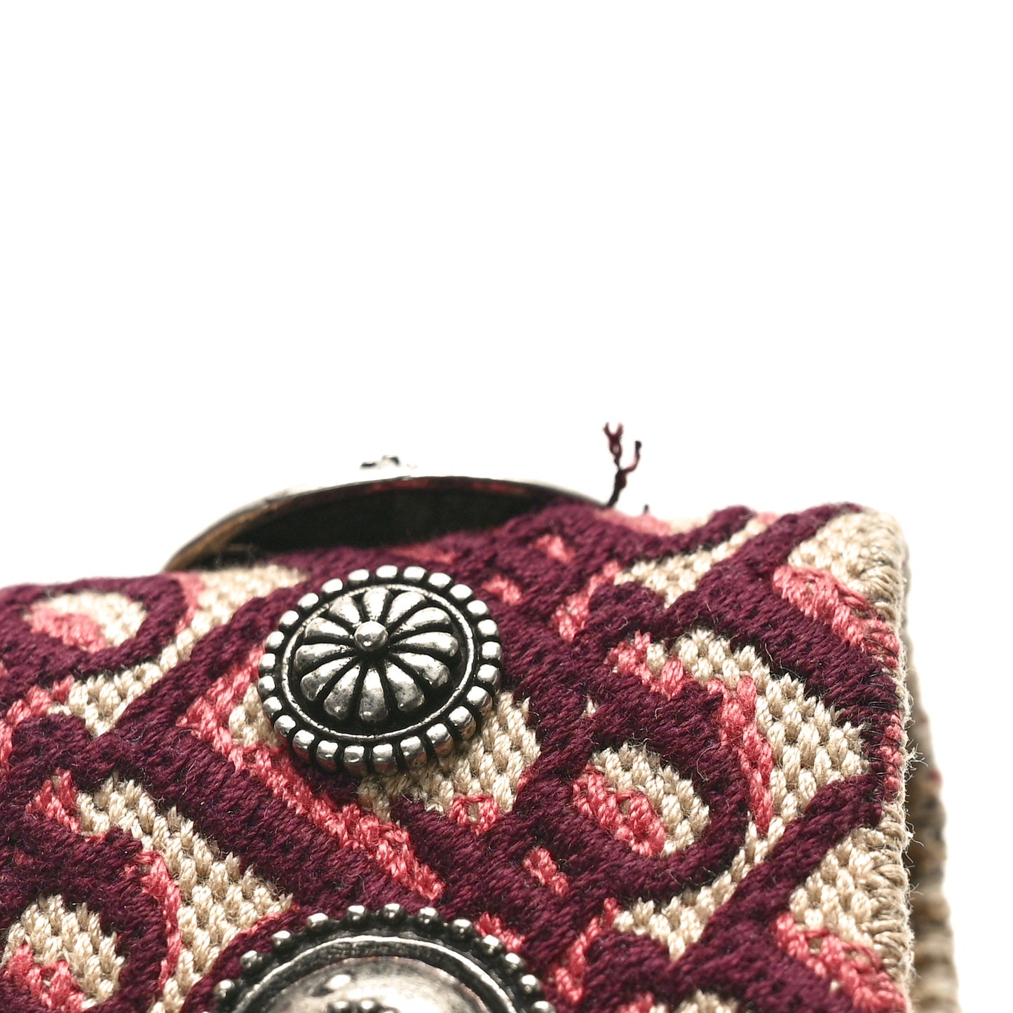 Oblique Studded Shoulder Strap Burgundy