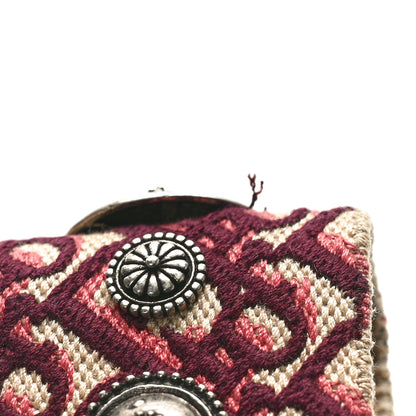 Christian Dior Oblique Studded Shoulder Strap Burgundy 5 of 5