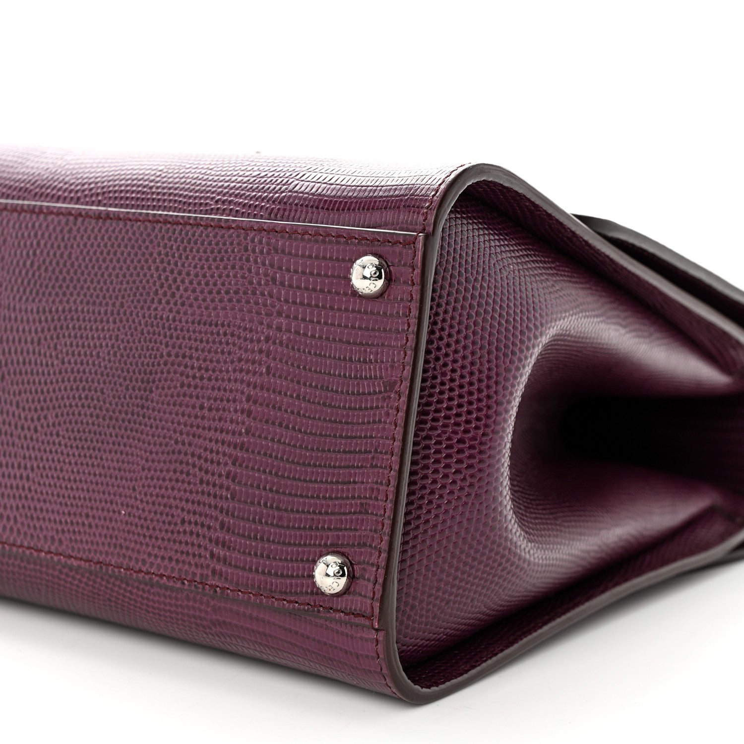 Dolce & Gabbana Lizard Calfskin Embossed Medium Monica Top Handle Bag Purple 10 of 10