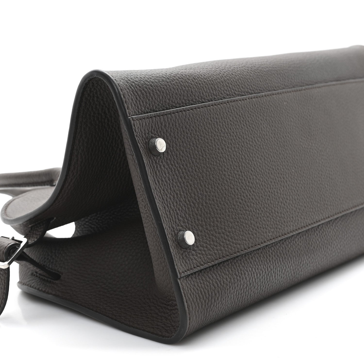 The Row Matte Grained Calfskin Margaux Shoulder 12 Deep Brown 8 of 10