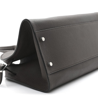 The Row Matte Grained Calfskin Margaux Shoulder 12 Deep Brown 8 of 10