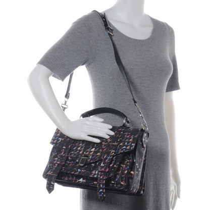 Proenza Schouler Leather PS1 Medium Crowd Print Satchel Black Multicolor 2 of 7