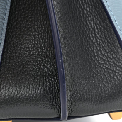 MCM Grained Calfskin Large Milla Convertible Backpack Navy Multicolor 12 of 15