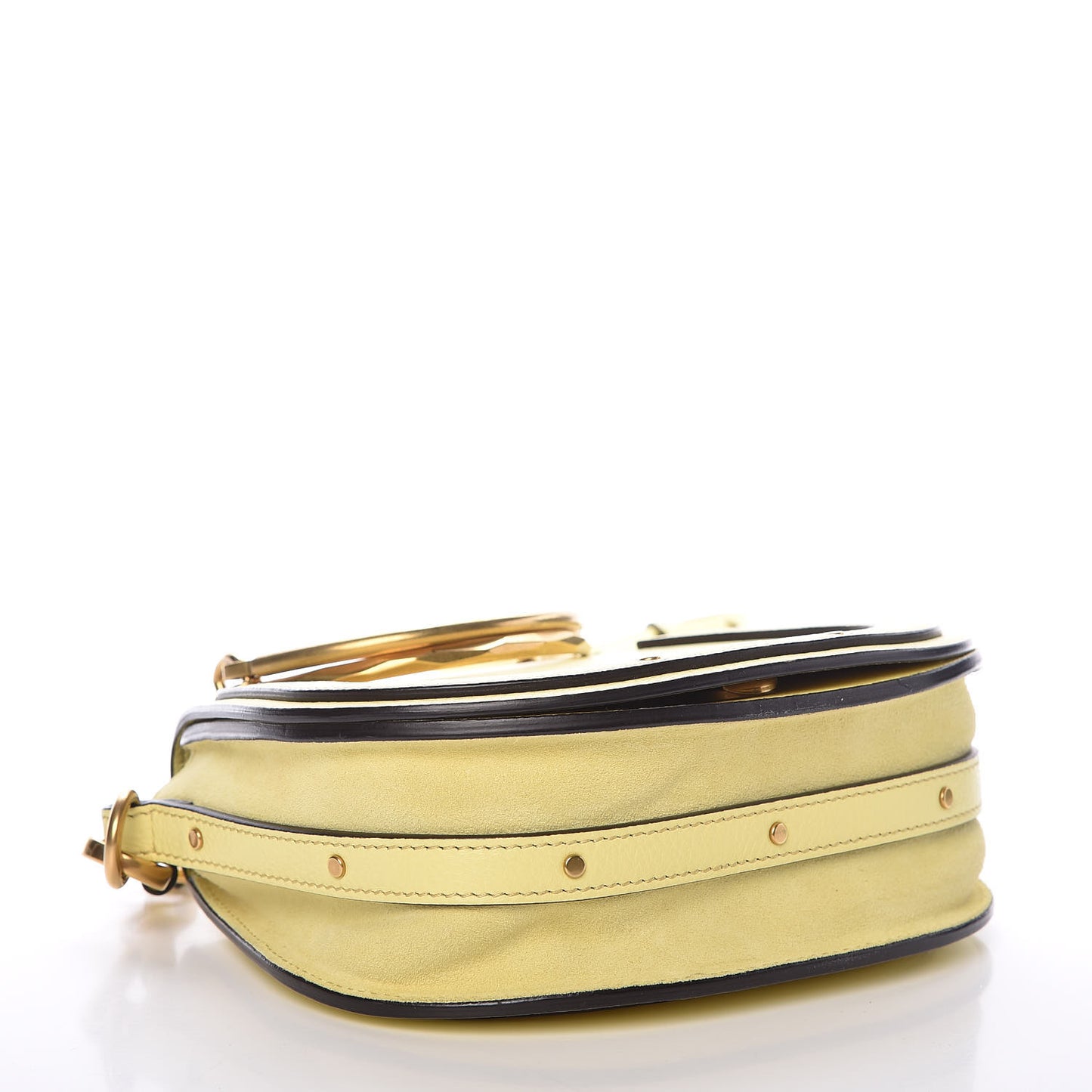 Calfskin Suede Small Nile Bracelet Bag Lemonade