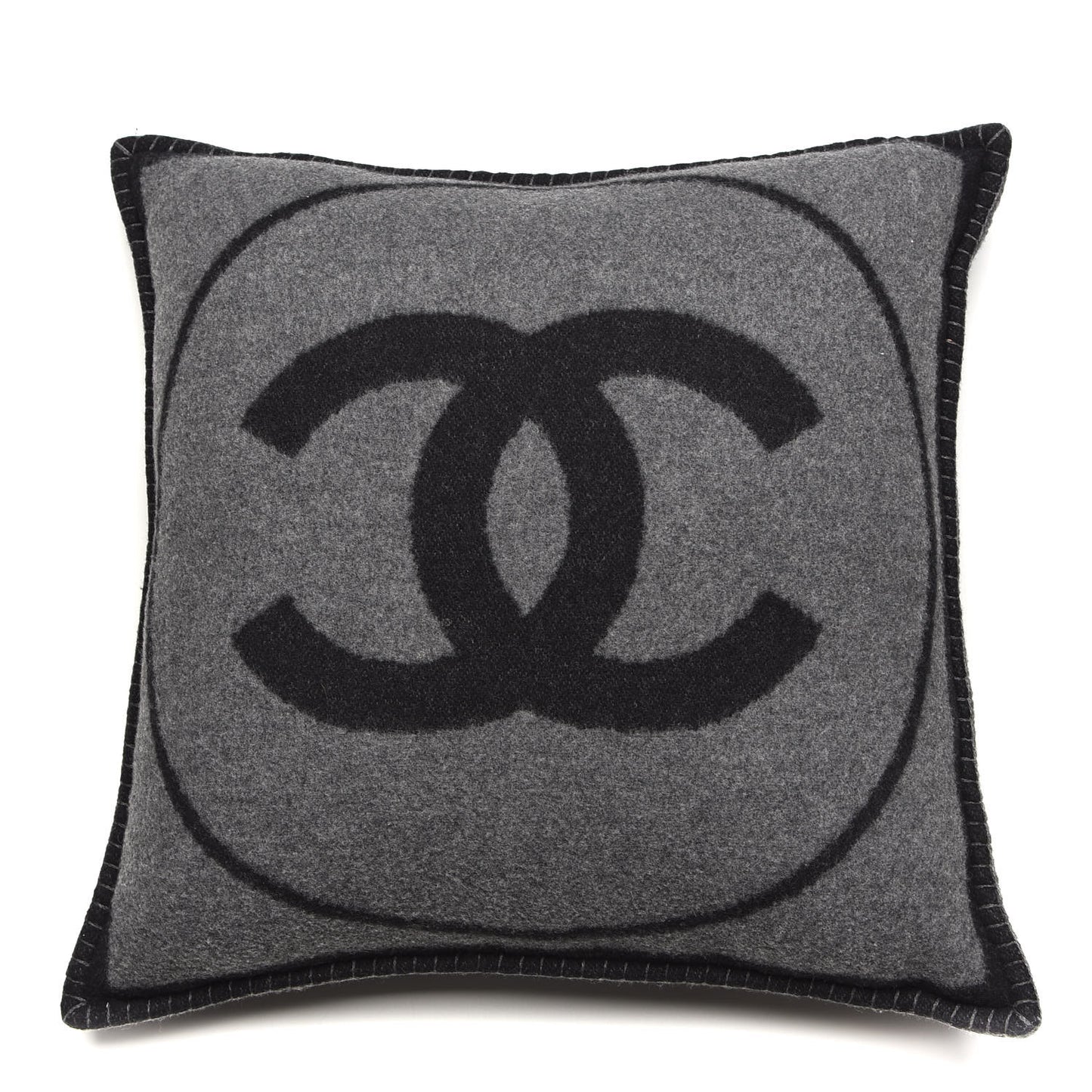 Merino Wool Cashmere CC Pillow Black Grey