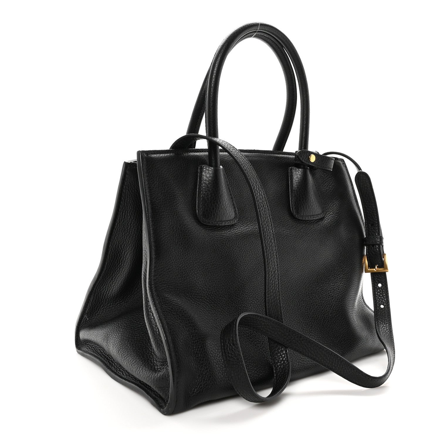 Prada Vitello Daino Shopping Tote Black 3 of 9