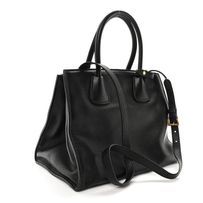 Prada Vitello Daino Shopping Tote Black 3 of 9