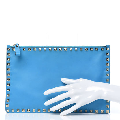 Valentino Garavani Vitello Large Rockstud Zip Pouch Parrot 2 of 8