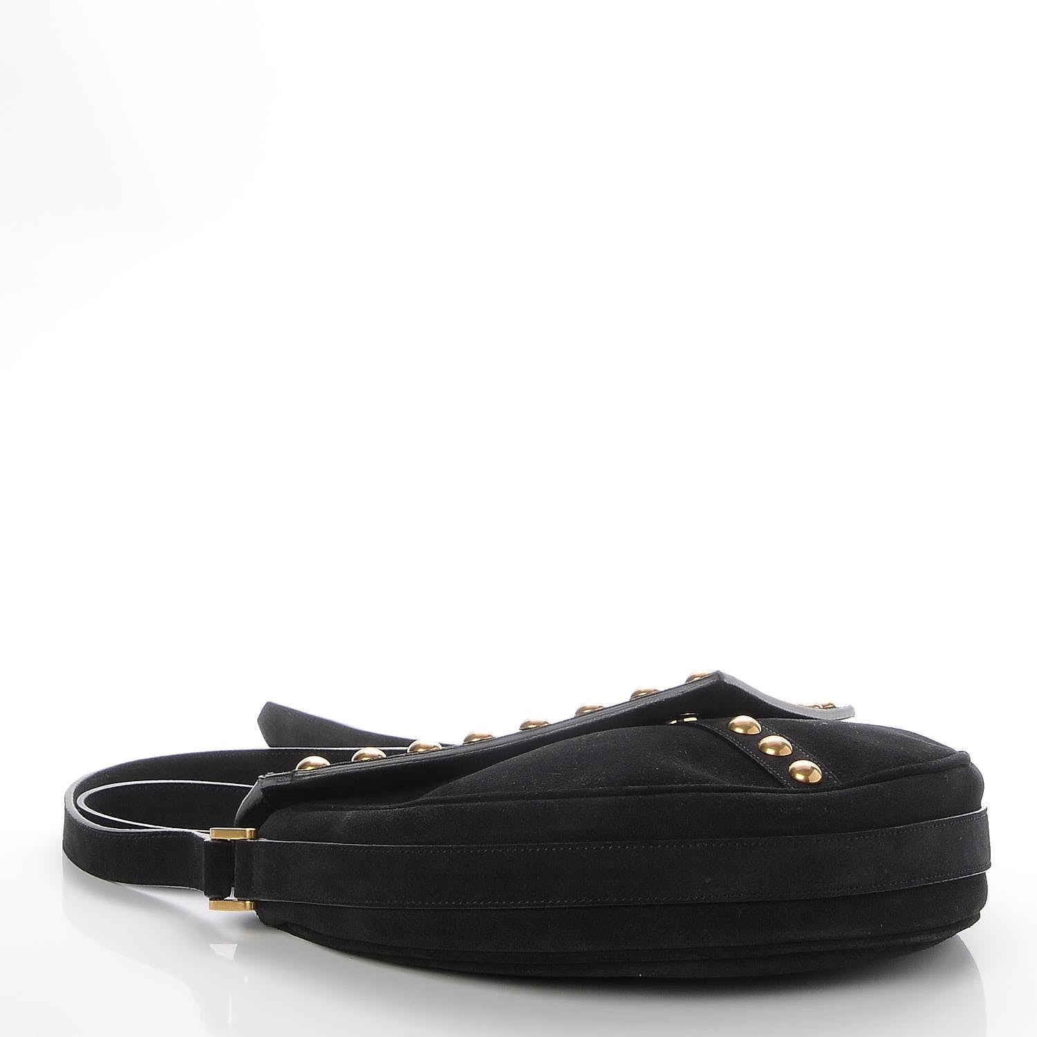 Saint Laurent Suede Y Studs Crossbody Bag Black 4 of 9