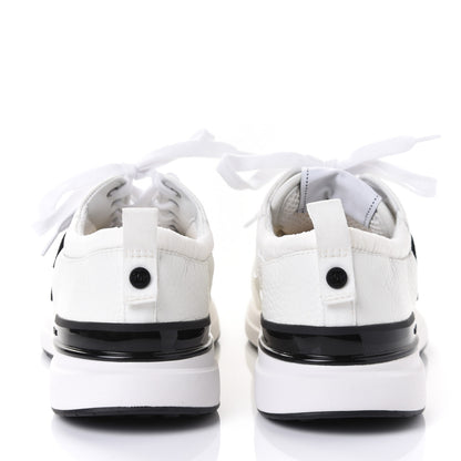 Chanel Calfskin Mesh Lycra Suede Womens Logo Sneakers 37.5 White 11 of 20