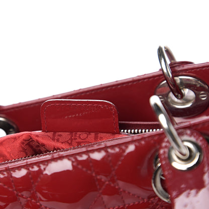 Christian Dior Patent Cannage Large Lady Dior Red 6 of 9