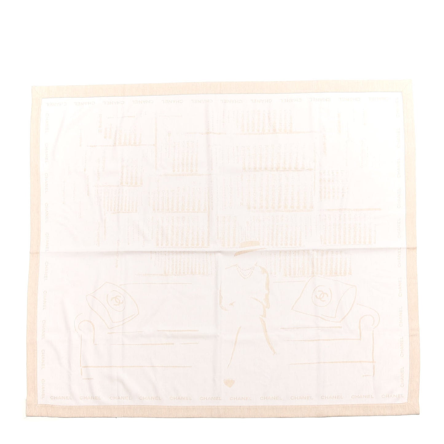 Wool Silk Lightweight Throw Blanket Beige