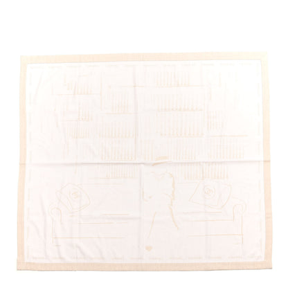 Chanel Wool Silk Lightweight Throw Blanket Beige 1 of 3