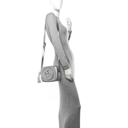 Gucci Metallic Sakai Be Green Calfskin Diagonal Stitched Small Blondie Shoulder Bag Silver 2 of 10