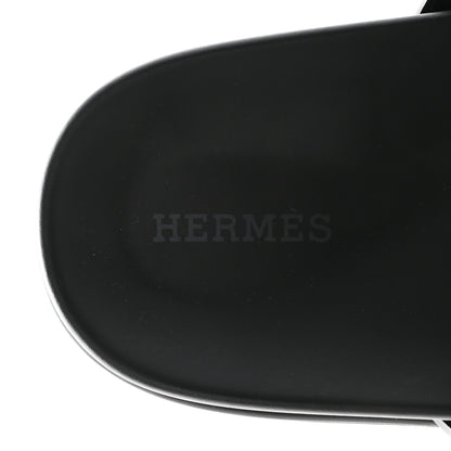 Hermes Calfskin Womens Chypre Sandals 37.5 Black 7 of 10