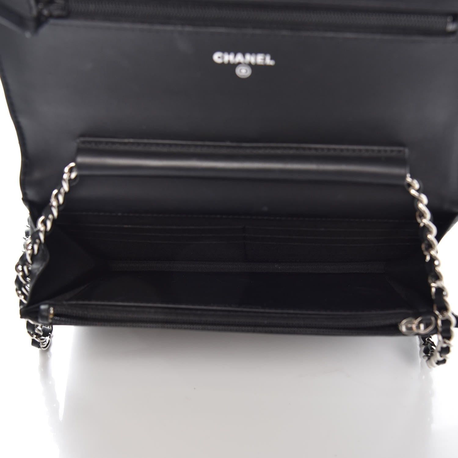 Chanel Patent Quilted Wallet On Chain WOC Black 5 of 10