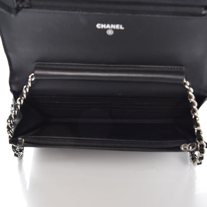 Chanel Patent Quilted Wallet On Chain WOC Black 5 of 10