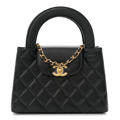 Chanel Shiny Aged Calfskin Quilted Nano Kelly Shopper Black 1 of 11