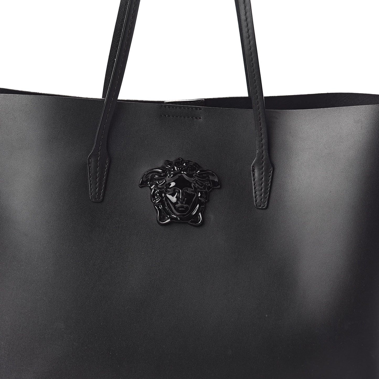 Calfskin Palazzo Medusa Tote Black