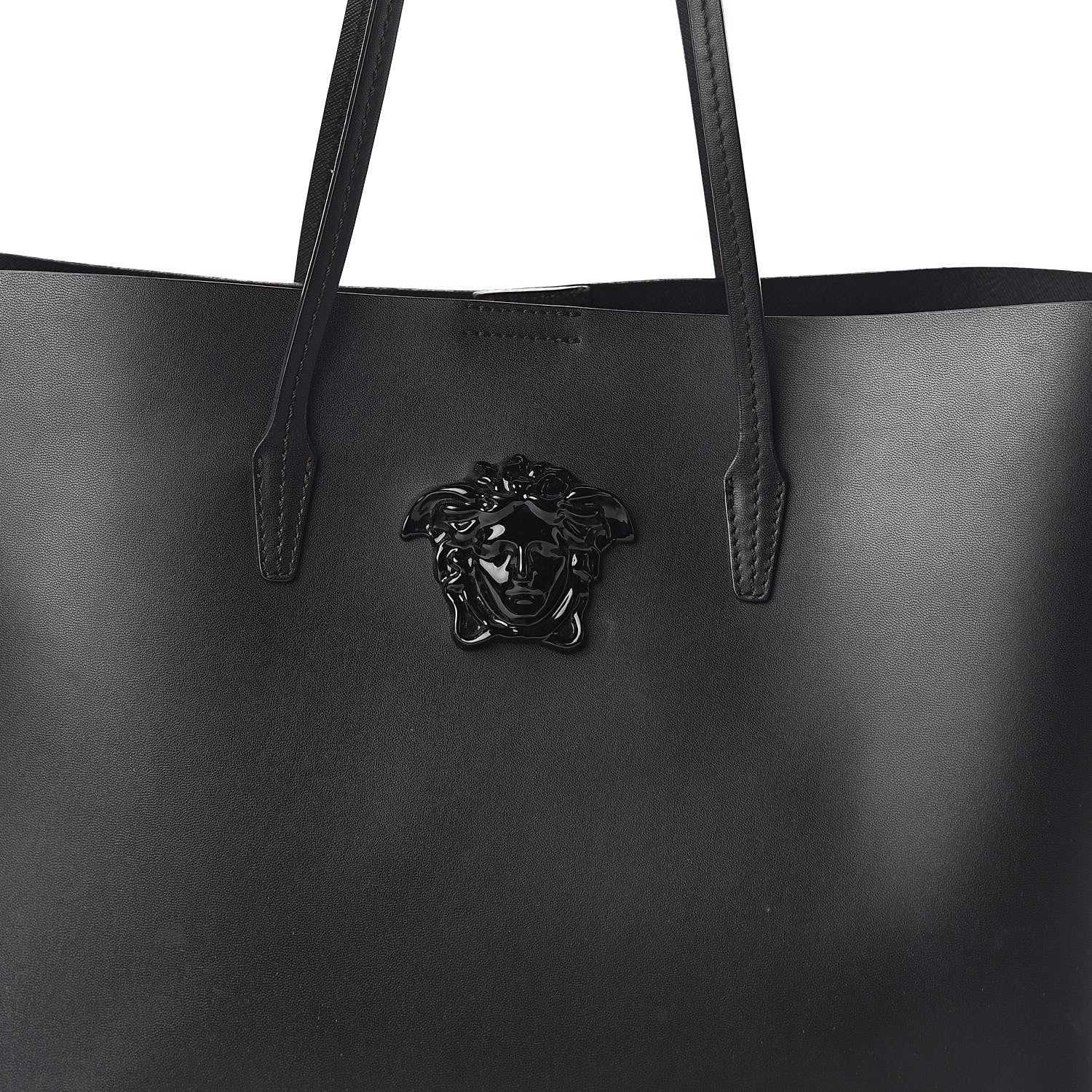 Versace Calfskin Palazzo Medusa Tote Black 9 of 11