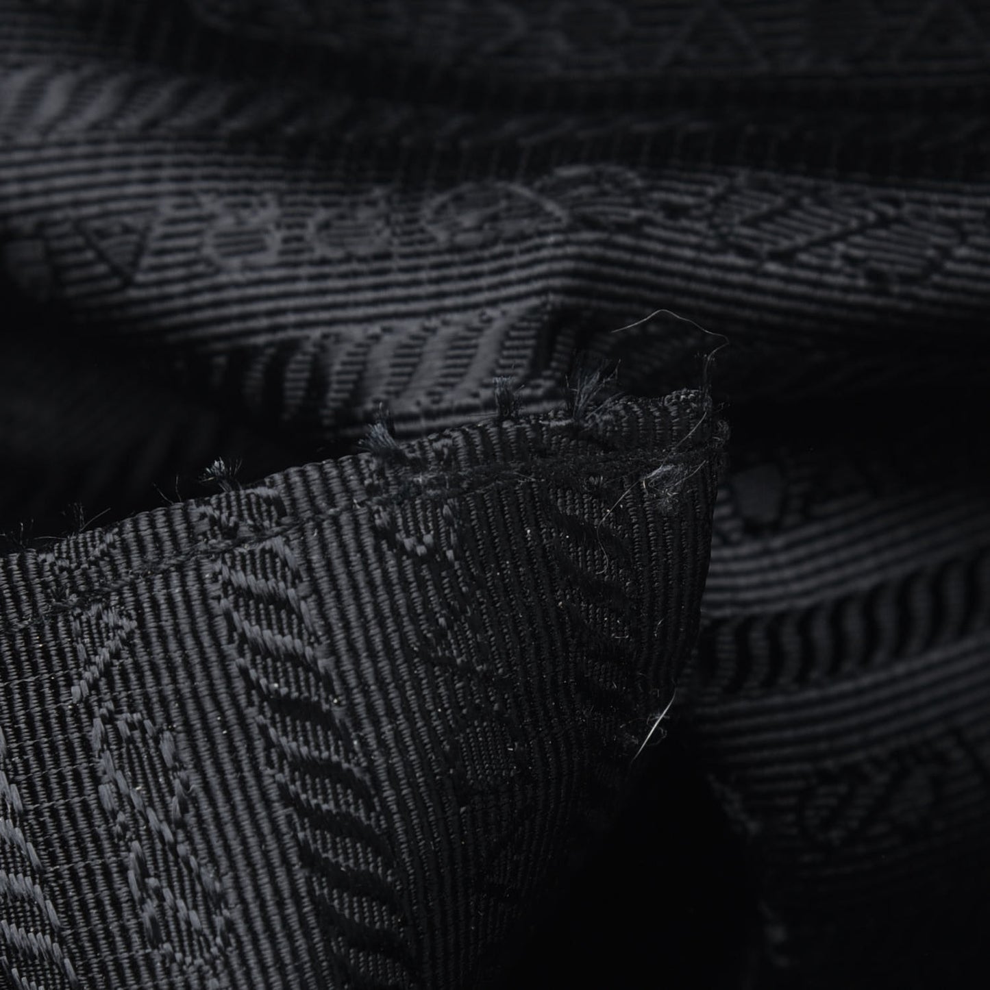 Tessuto Nylon Calfskin Flat Messenger Bag Black