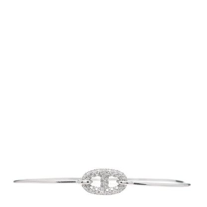 Hermes 18K White Gold Diamond PM Ronde Chaine d'Ancre Bracelet SH 1 of 6