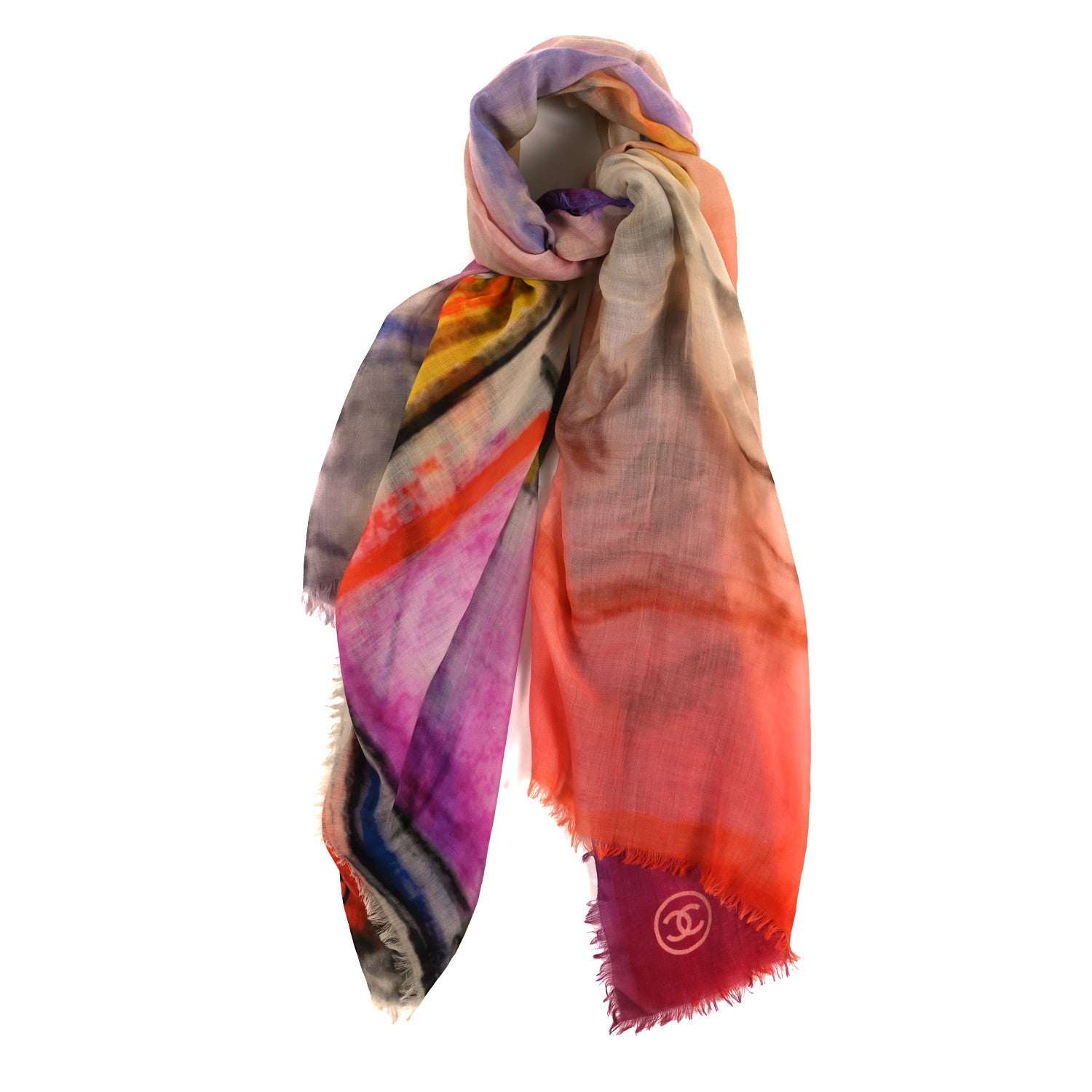 Chanel Cashmere CC No 5 Scarf Shawl Multicolor 1 of 3