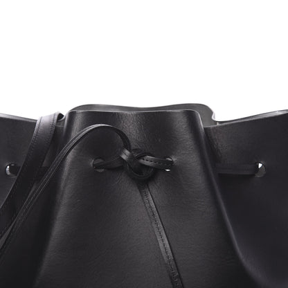 Mansur Gavriel Vegetable Tanned Calfskin Bucket Bag Black Argento 12 of 14