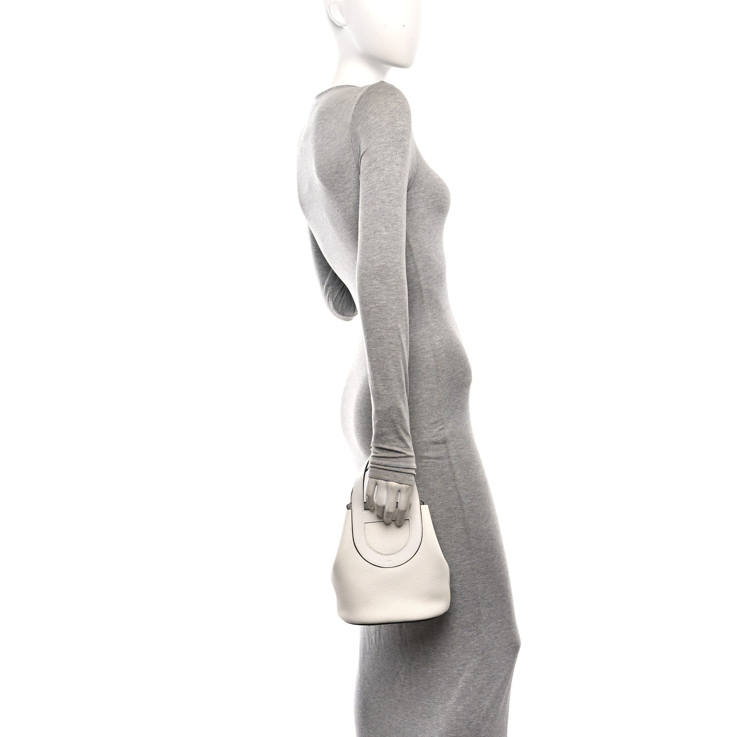 Hermes Taurillon Clemence Swift In-The-Loop 18 Bag New White 2 of 11