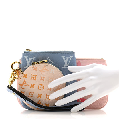 Louis Vuitton Empreinte Monogram Giant By The Pool Trio Pouch Rosebud Summer Blue Cream Saffron 2 of 9