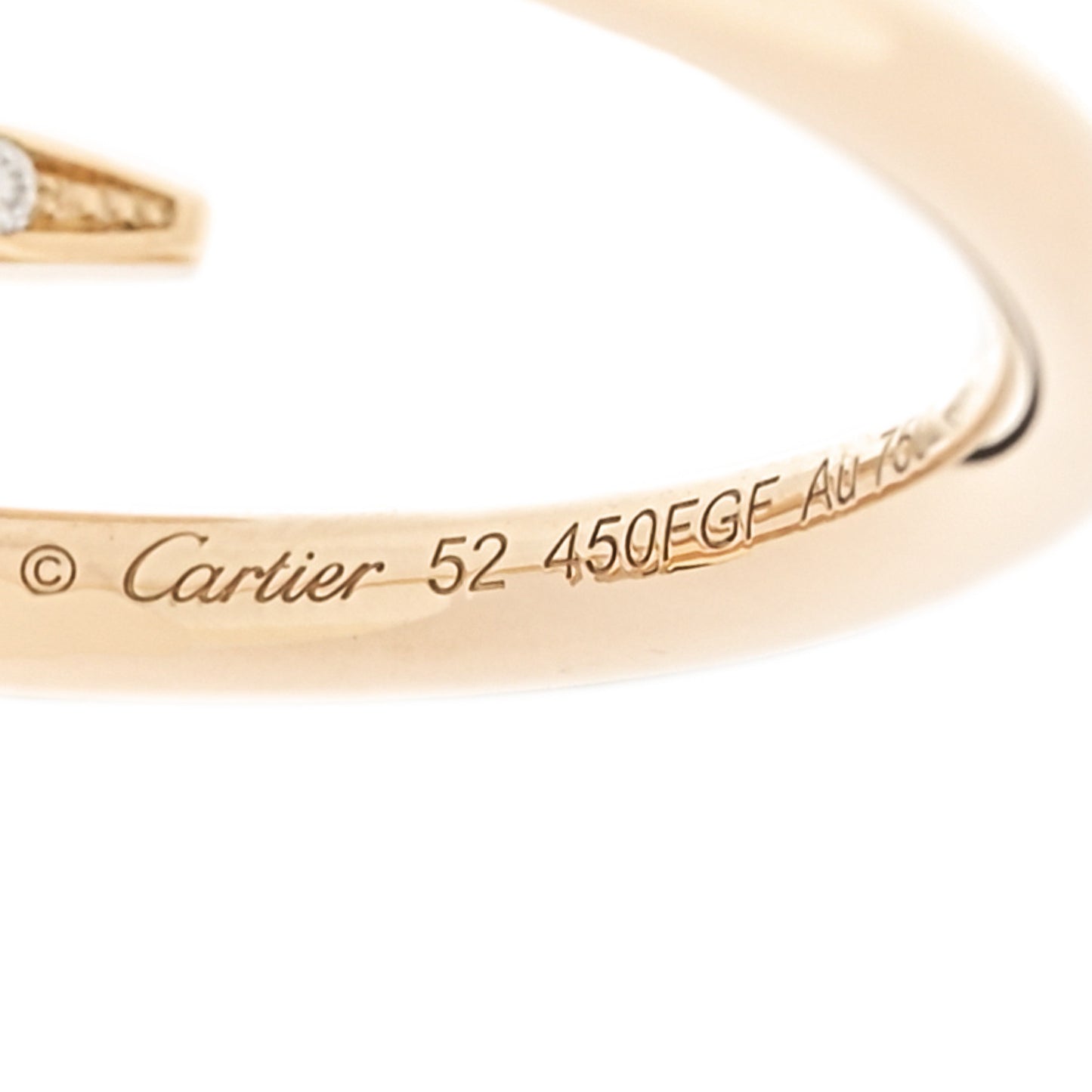 18K Yellow Gold Diamond Small Juste Un Clou Ring 52 6