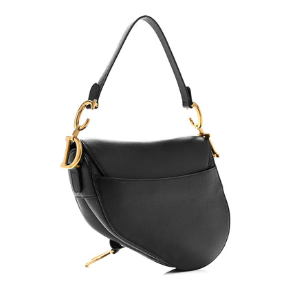 Christian Dior Grained Calfskin Saddle Bag Black 3 of 11
