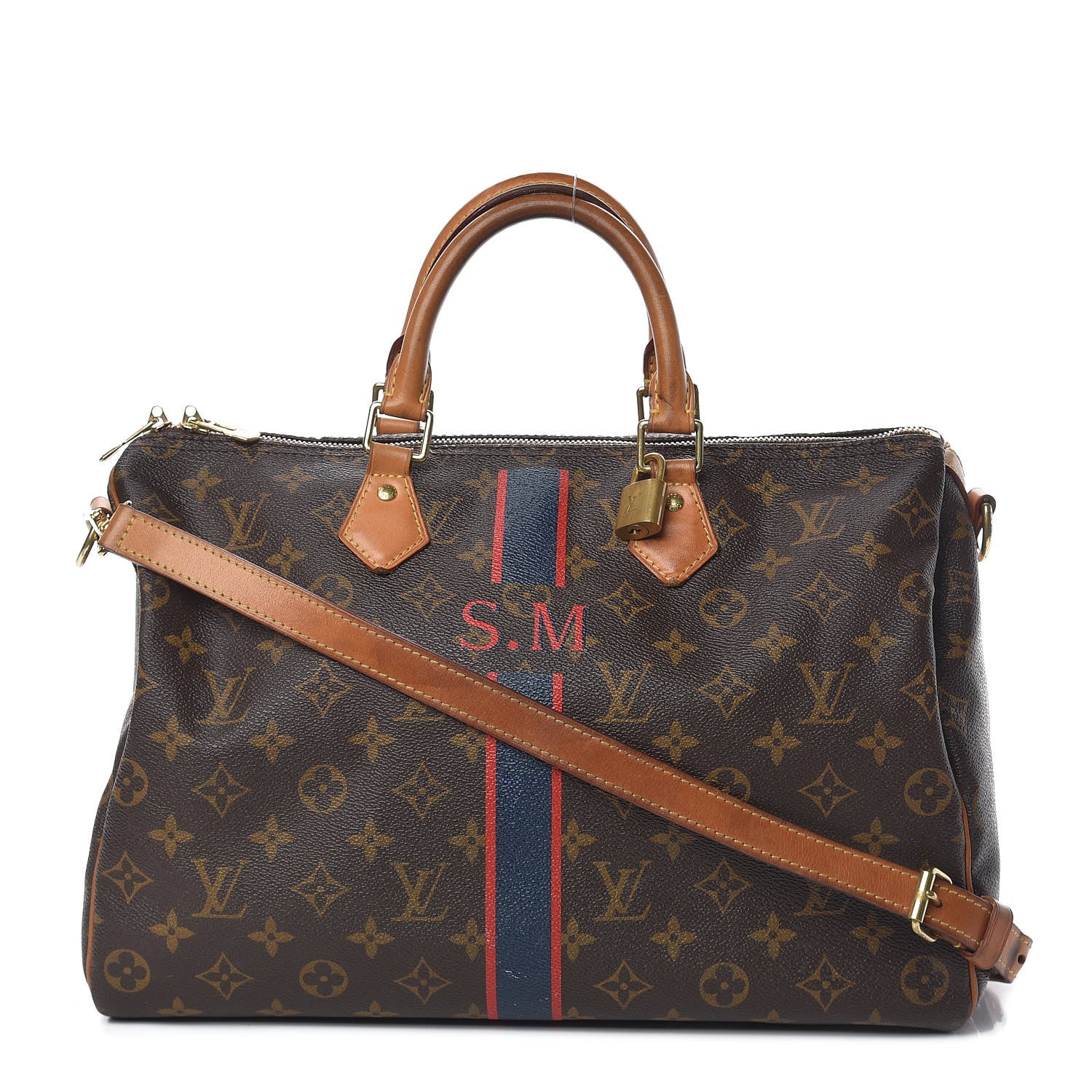 Louis Vuitton Monogram My LV Heritage Speedy Bandouliere 35 Blue Marine Rouge 1 of 23