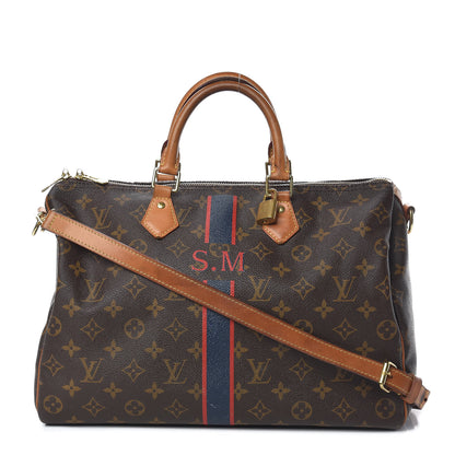Louis Vuitton Monogram My LV Heritage Speedy Bandouliere 35 Blue Marine Rouge 1 of 23
