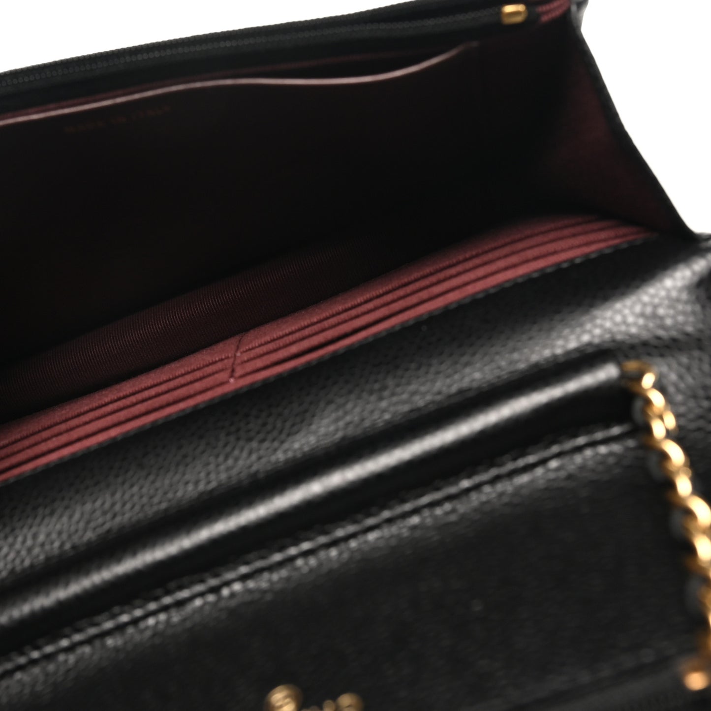 Caviar Quilted Wallet on Chain WOC Black